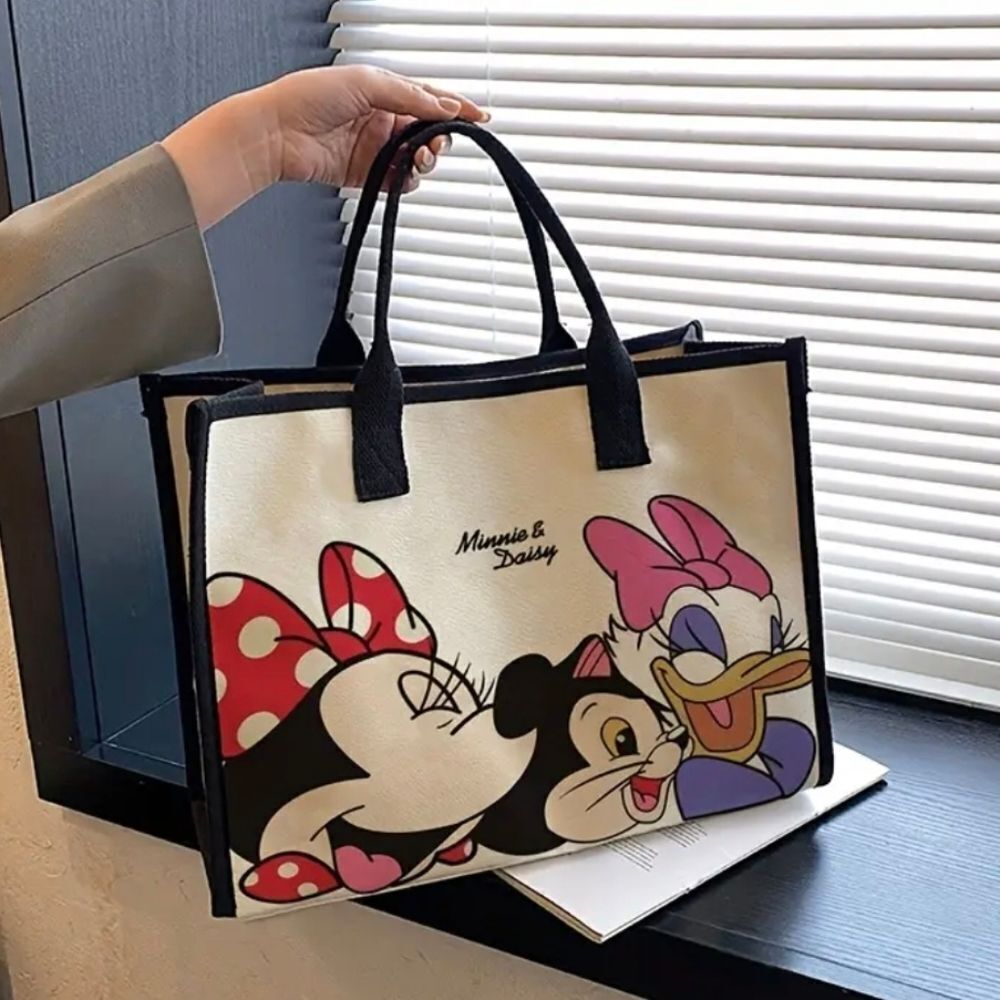 Disney Minnie Mouse Daisy Canvas Tote Bag Black